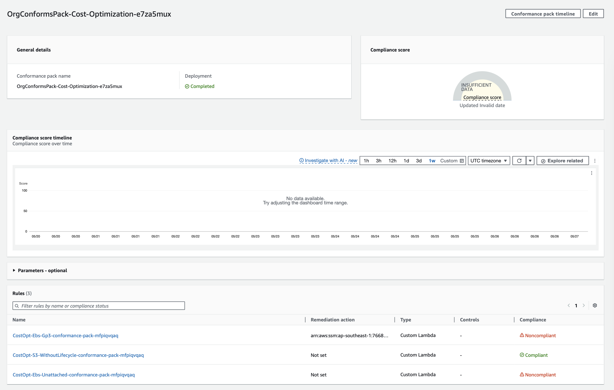 AWS Config Conformance Pack rule